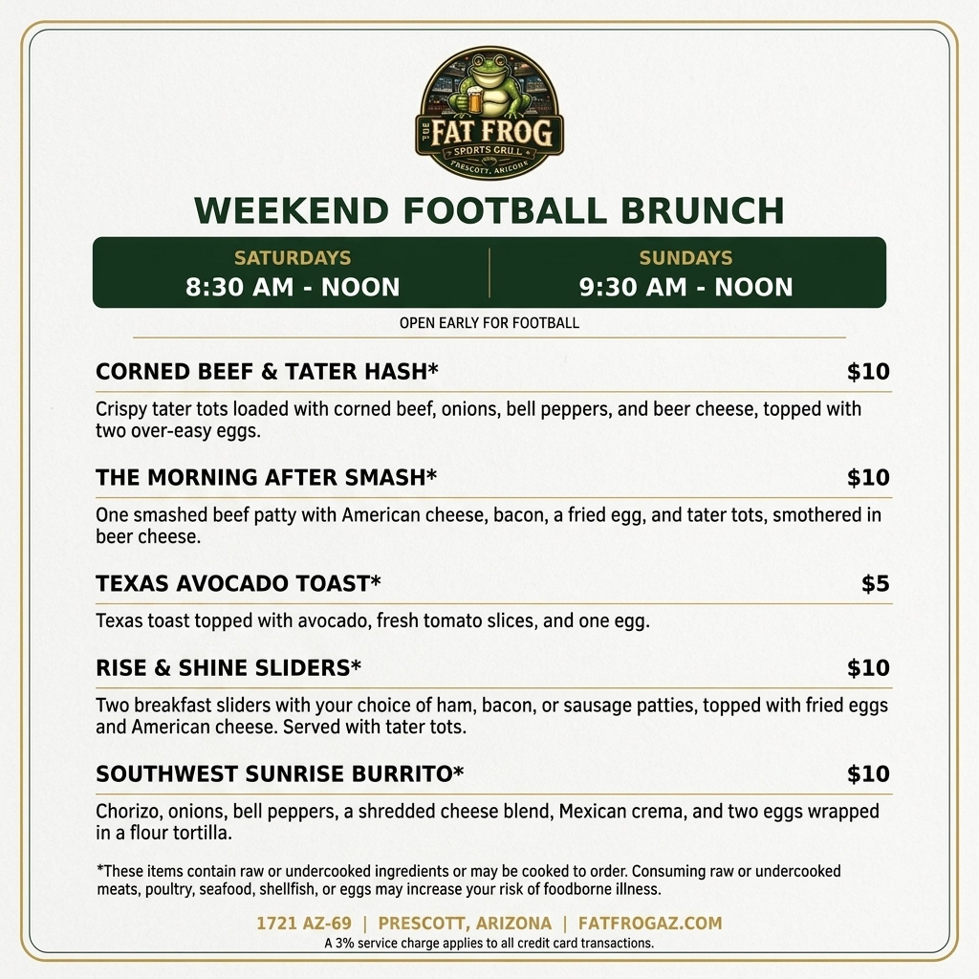 Weekend Football Brunch