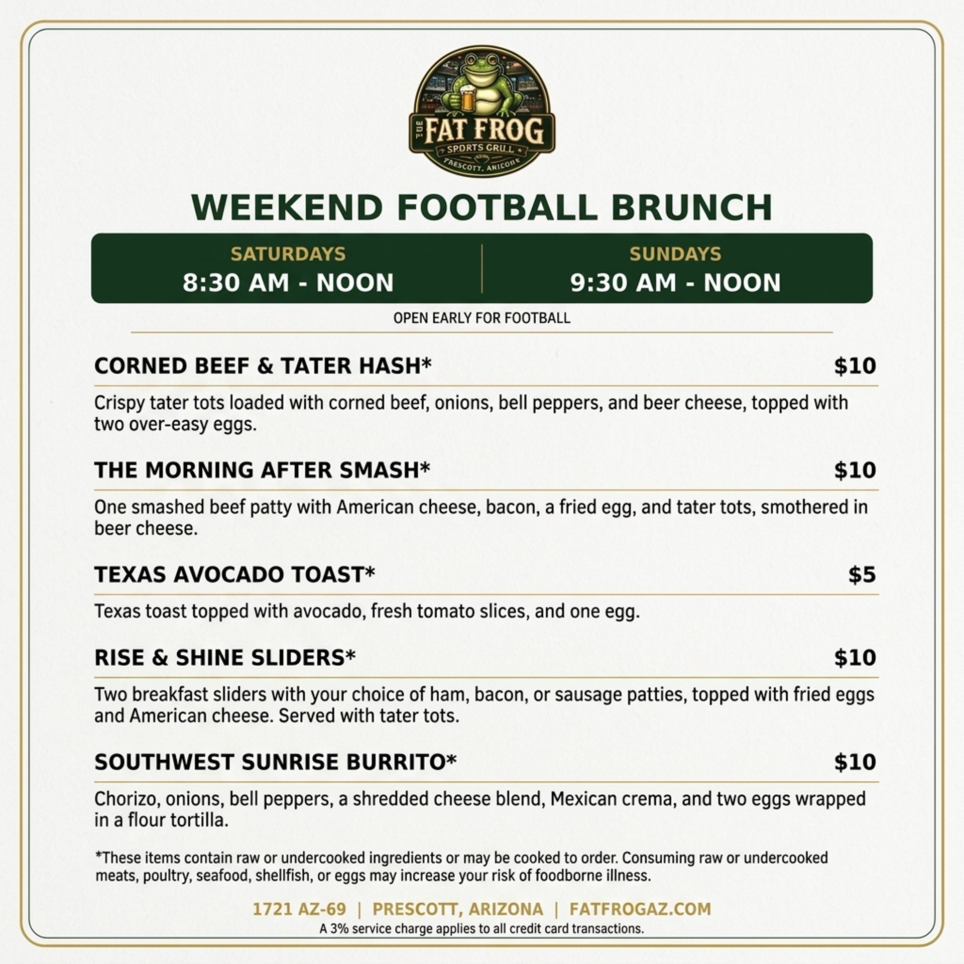 Weekend Football Brunch